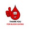 Thank you for blood giving - text. Blood donation abstract concept