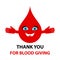 Thank you for blood giving - text. Blood donation abstract concept vector illustration