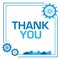 Thank You Blue Borders Gears Corner Squares