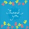 Thank you card design template. Simple greeting card