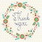 Thank you card with floral wreath