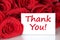 Thank you card with red roses flowers