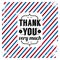 Thank you card on tricolor grunge background.