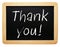 Thank you - chalkboard with text on white background