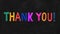 Thank you clay colorful letters animation on blackboard or chalkboard