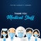 Thank You Doctor, Nurse, Medical Staff Vector For Greeting Design