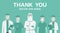 Thank you doctors and nurses concept. medical staff wearing protective suits