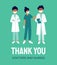 Thank you doctors and nurses vector illustration