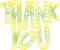 Thank you doodle art-greenish yellow