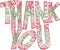 Thank you doodle art-reddish green