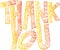 Thank you doodle art-reddish yellow