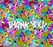 Thank you doodle hipster colorful background