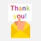 Thank you envelope icon