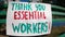 Thank you essential workers - words of gratitude