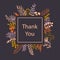 Thank you floral twigs branches frame greeting card