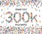 Thank you followers peoples, 300k online social group, happy banner celebrate, Vector