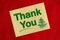 Thank you gold glitter greeting card with Christmas tree