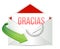 Thank You gratitude card envelope in spanish