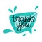 Thank you Hand draw dialog words of Colorful. Bubble talk phrases.