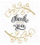 Thank you. Hand lettering sign for a card. Template thanksgiving cards, calligraphy.