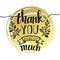 Thank you hand lettering on splash golden textured