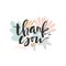 Thank you - handdrawn calligraphic lettering