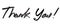 Thank You handwritten inscription