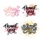 Thank You handwritten inscription. Hand drawn lettering. Thank You calligraphy. Thank you card. Vector illustration. Slogan