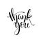 Thank You handwritten inscription. Hand drawn lettering. Thanks calligraphy. Vector illustration