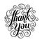 Thank you handwritten lettering inscription vector