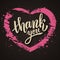 Thank you handwritten vector illustration, brush pen lettering