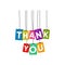 Thank you hanging words vector, colourful words vector