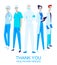 Thank you healthcare heroes working in the hospitals and fighting the coronavirus outbreak. Frontliners, illustration of