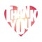 Thank you, Heart Shaped word Color image with gradient color transition