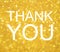 Thank you label with golden glitter