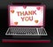 Thank You On Laptop Shows Appreciation Thanks And Gratefulness