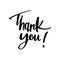 Thank You Lettering calligraphy, Vector illustration Brush paint