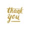 Thank you - lettering with the gold glitter texture