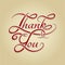 Thank You lettering retro calligraphy