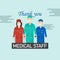 Thank you Medical Staff Corona Virus Vector Template Design Illustration