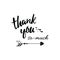 Thank you so much typography lettering card on white