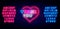 Thank you neon lettering signboard. Luminous emblem. Heart frame. Shiny pink and blue alphabet. Vector illustration