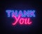 Thank You neon sign vector. Thank You Design template neon sign, light banner, neon signboard, nightly bright
