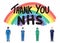 Thank you NHS rainbow vector with nurse characters