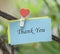 Thank you note clipped on a rope