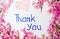 Thank you note with hyacinth spring flowers arrangement