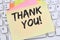 Thank you on notepaper office business note paper