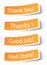 Thank you notes as stickers