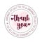 Thank you packaging round sticker. Vector illustration.