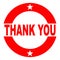 Thank You Red Rubber Ink Stamp